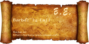 Barbély Emil névjegykártya