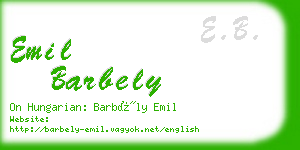 emil barbely business card